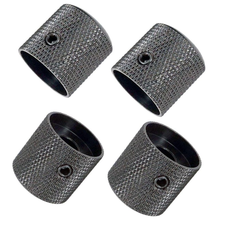 JD.Moon Pack of 4pcs Dome Knob Volume Tone Control Knobs for Electric Guitar Bass Screw Type (Black) - Image 1